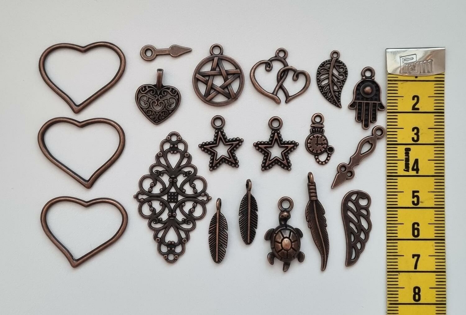 19 st kopparfärgade Berlocker Charms Hängen för smyckestillverkning