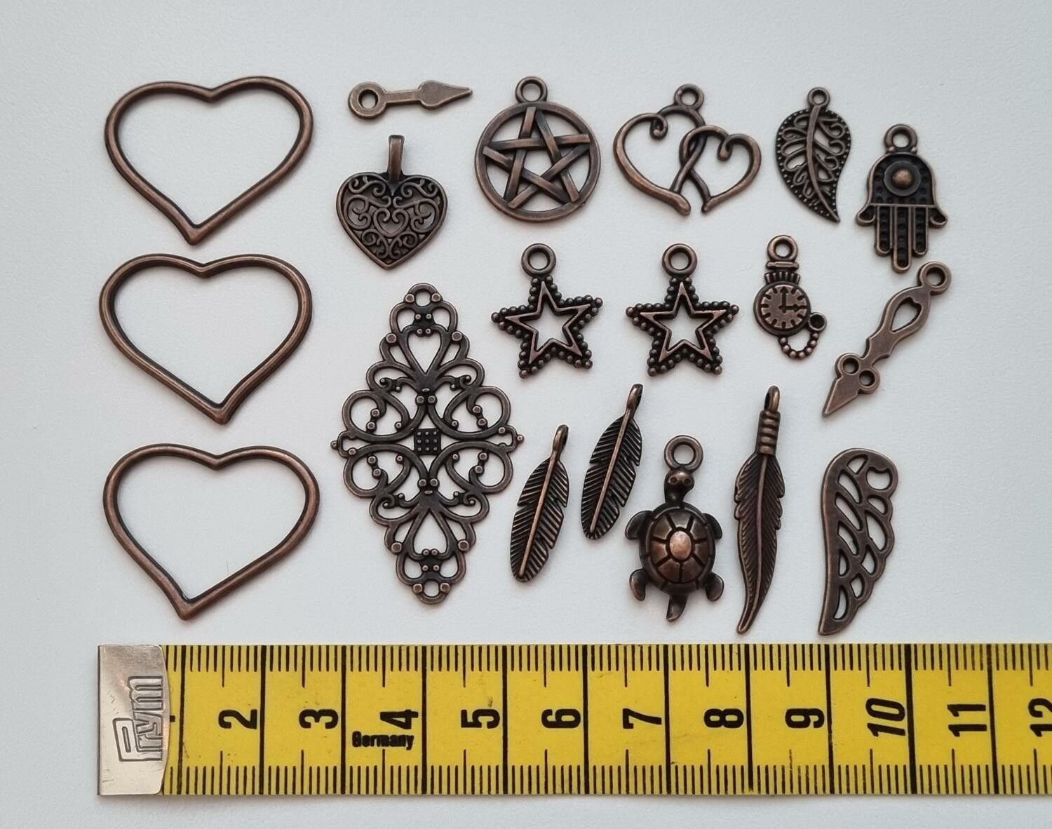 19 st kopparfärgade Berlocker Charms Hängen för smyckestillverkning