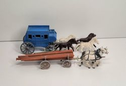 2 st häst med vagn (Wells Fargo Stage Coach, A Budgie Toy)