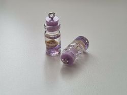 2 st små glasflaskor, flaskor med kork miniatyrer glasburkar