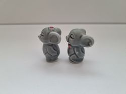 Figurin miniatyr möss, mini möss i porslin (2 st)