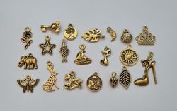 20 st guldfärgade Berlocker Charms Hängen för smyckestillverkning