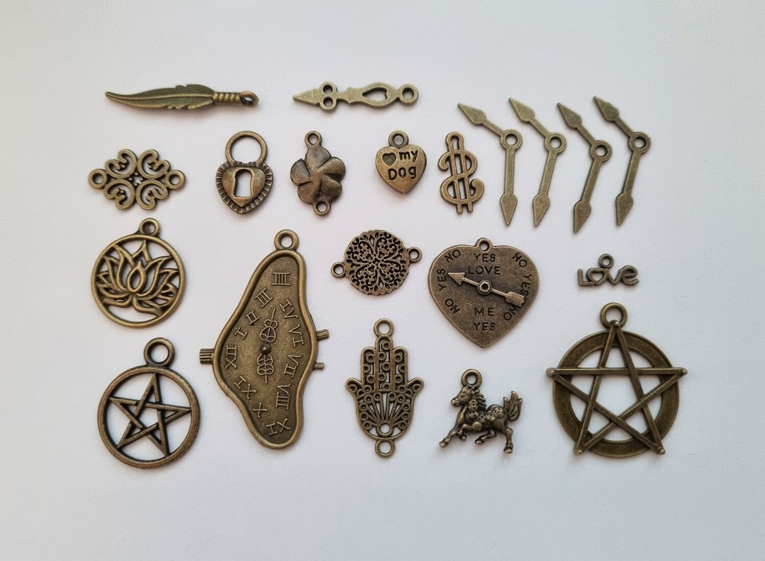 20 st bronsfärgade Berlocker Charms Hängen för smyckestillverkning