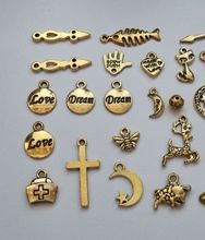 28 st guldfärgade Berlocker Charms Hängen för smyckestillverkning