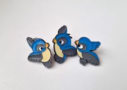 Pins, 3 st fåglar