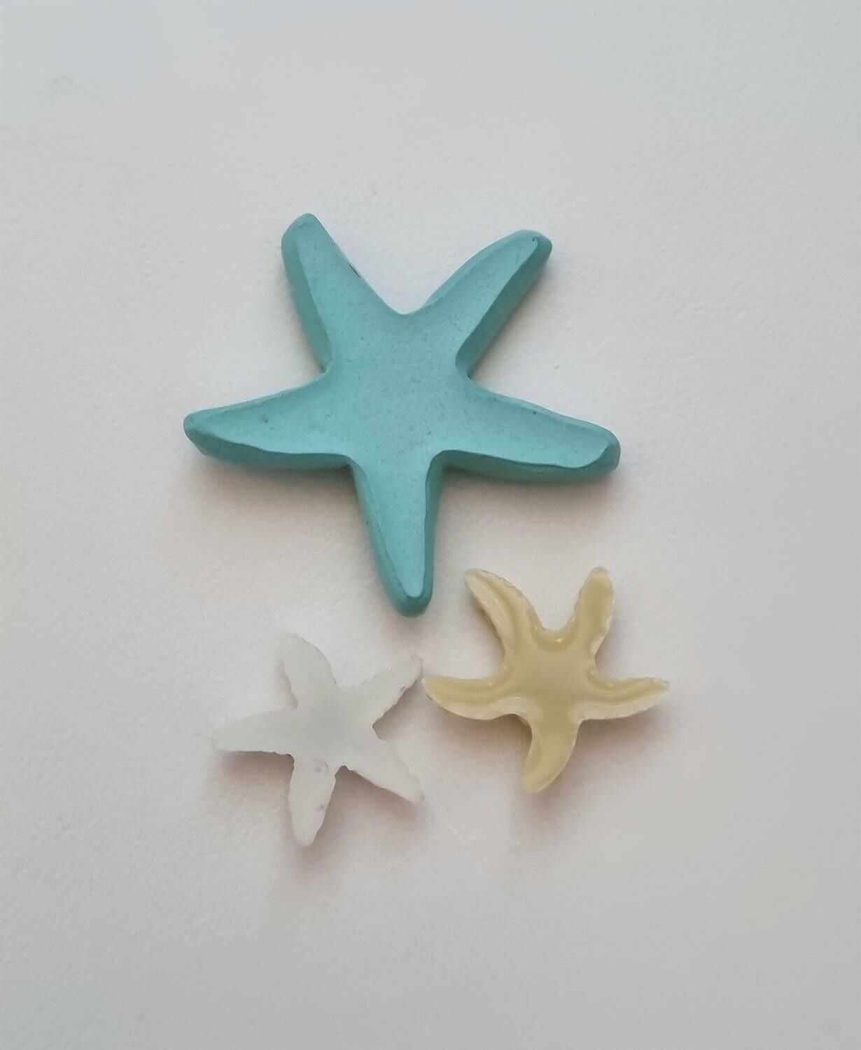 3 st sjöstjärnor. Miniatyrer / figuriner för dockskåpet, tittskåp mm