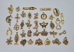 35 st guldfärgade Berlocker Charms Hängen för smyckestillverkning
