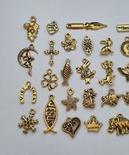 35 st guldfärgade Berlocker Charms Hängen för smyckestillverkning