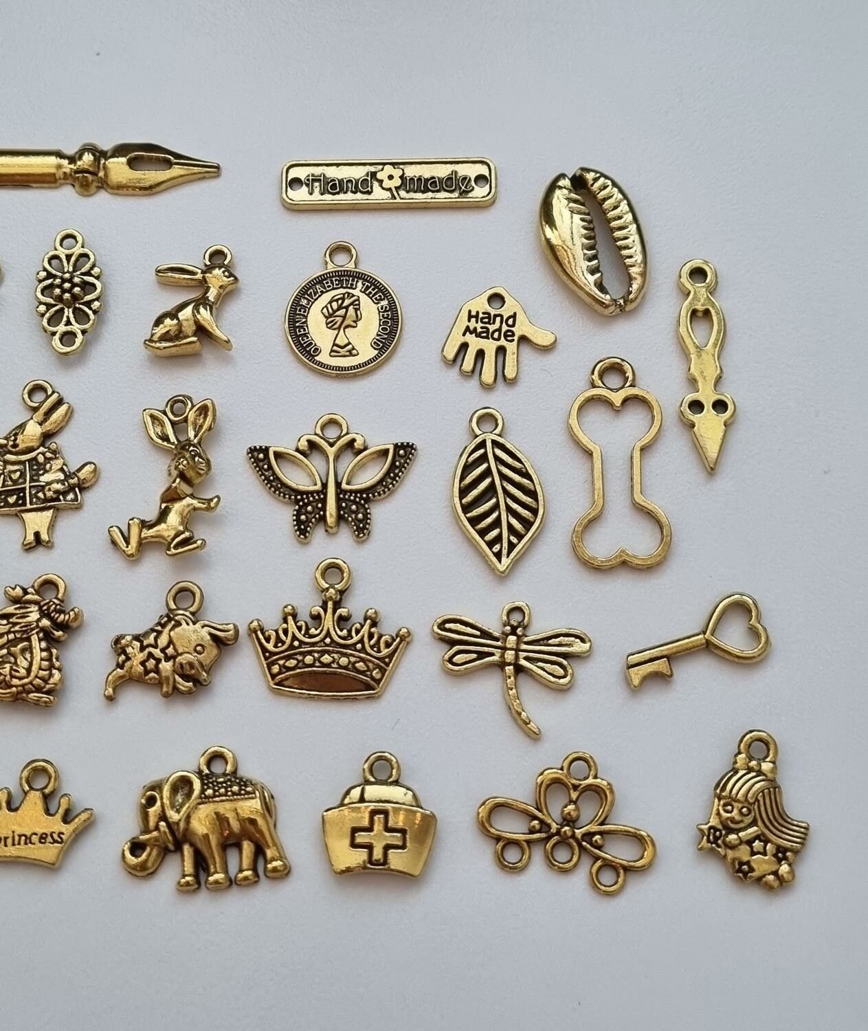 35 st guldfärgade Berlocker Charms Hängen för smyckestillverkning