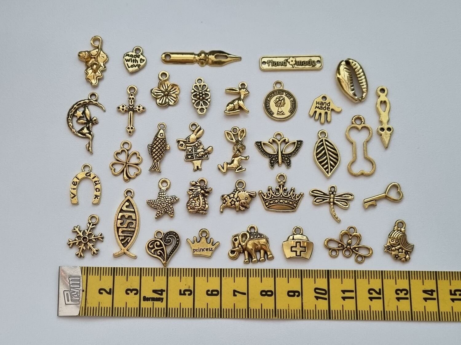 35 st guldfärgade Berlocker Charms Hängen för smyckestillverkning