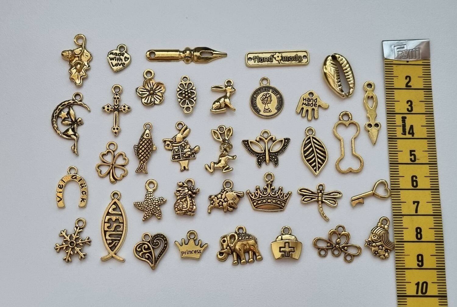 35 st guldfärgade Berlocker Charms Hängen för smyckestillverkning