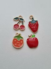 4 st frukt Berlocker Charms (äpplen, jordgubbe, körsbär)