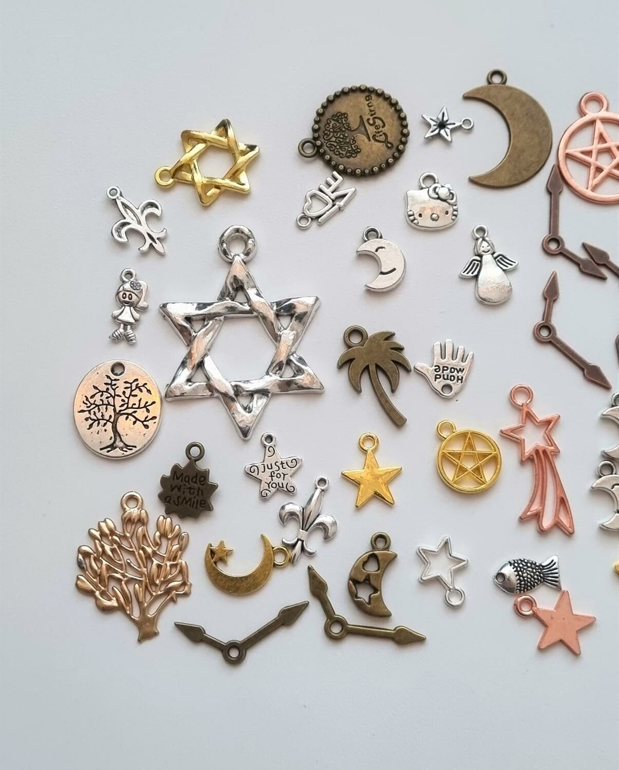58 st berlocker charms hängen för smyckestillverkning