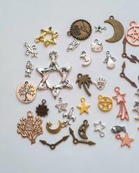 58 st berlocker charms hängen för smyckestillverkning