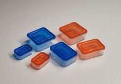 6 st små matlådor, minilådor. Miniatyrer för dekoration, dockskåp