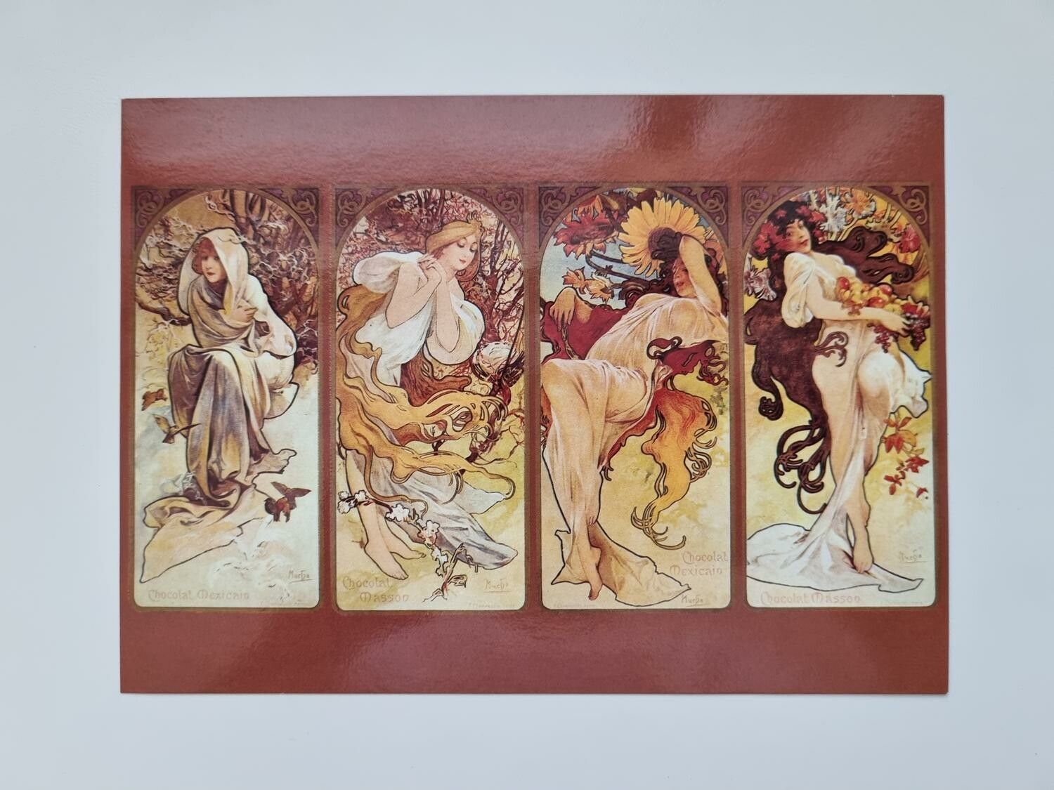 Vykort - Alphonse Mucha, De fyra årstiderna
