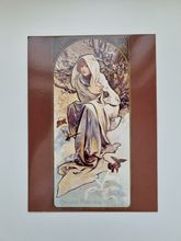 Vykort - Alphonse Mucha, Januari Februari Mars