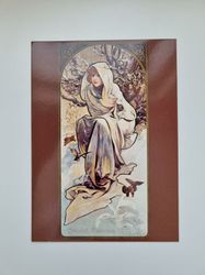 Vykort - Alphonse Mucha, Januari Februari Mars