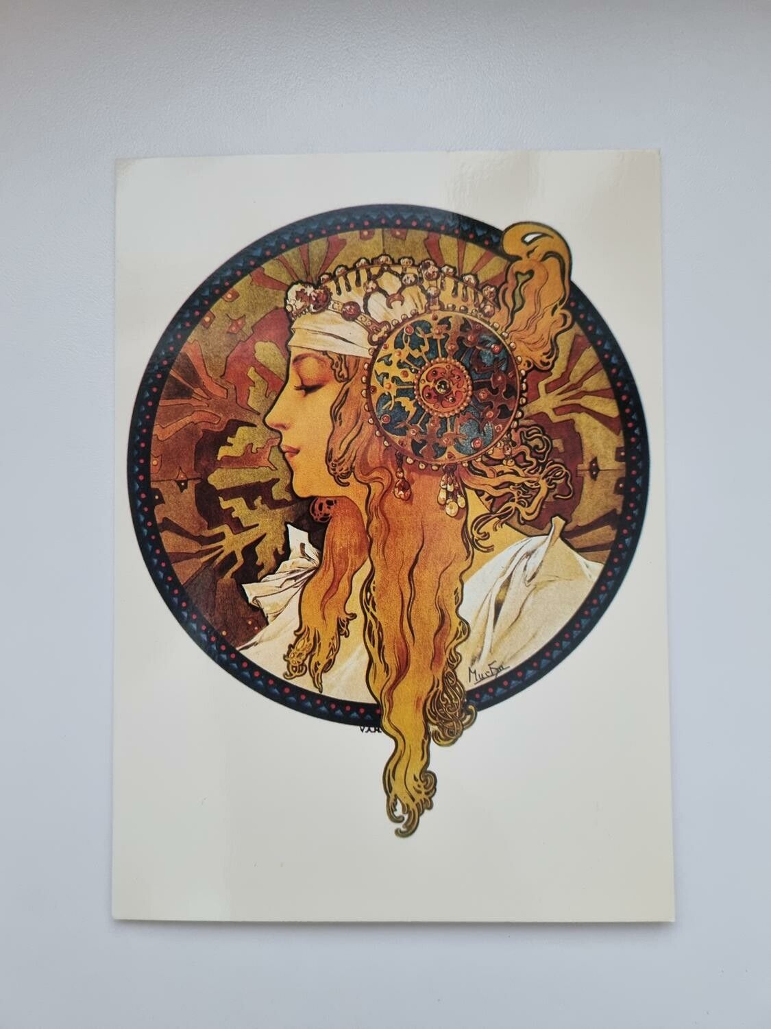 Vykort - Alphonse Mucha, La Blonde