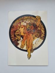 Vykort - Alphonse Mucha, La Blonde