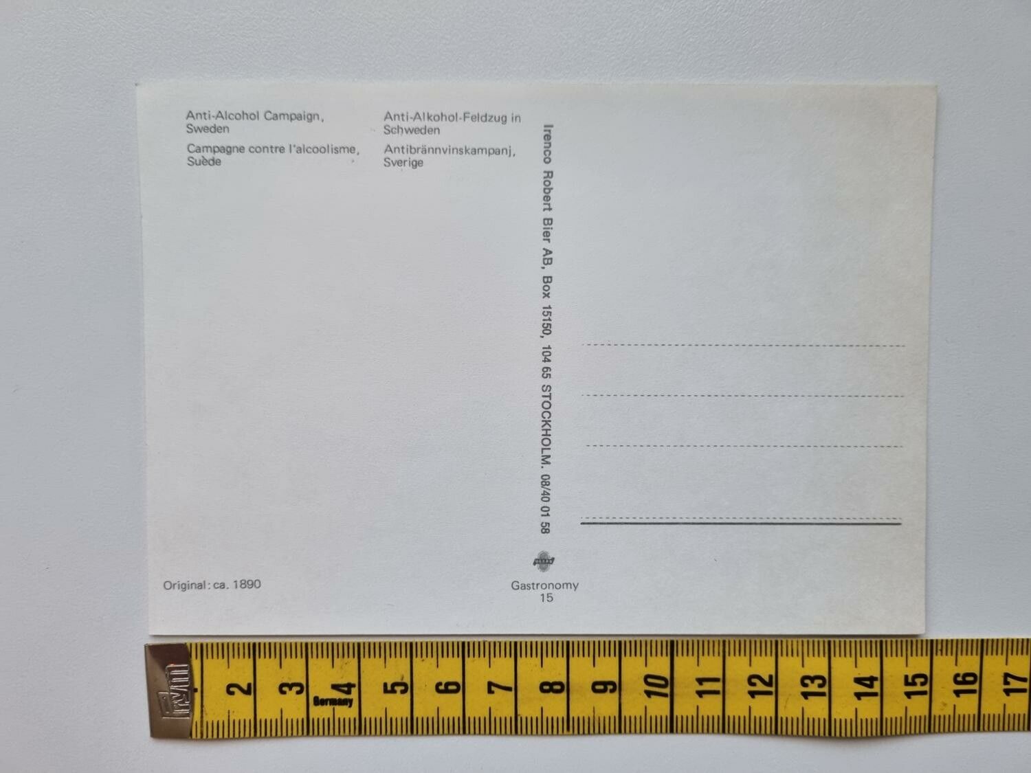 Vykort - Antibrännvinskampanj, Sverige