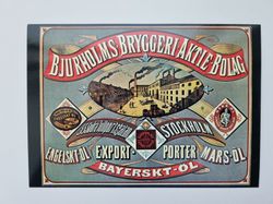 Vykort - Bjurholms Bryggeri AB, Stockholm 1706 - 1910