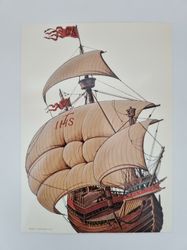 Vykort - Björn Landström, Venetiansk karack