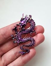 Brosch - Drake / kinesisk drake (lila)
