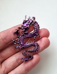 Brosch - Drake / kinesisk drake (lila)