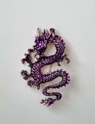 Brosch - Drake / kinesisk drake (lila)