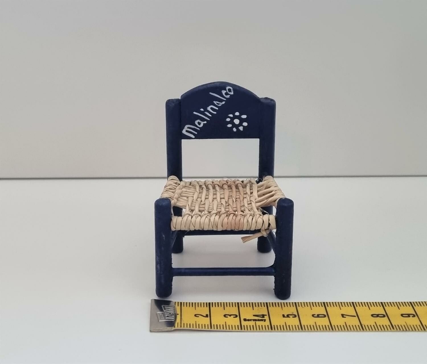 Dockskåpsmöbel, blå lien stol