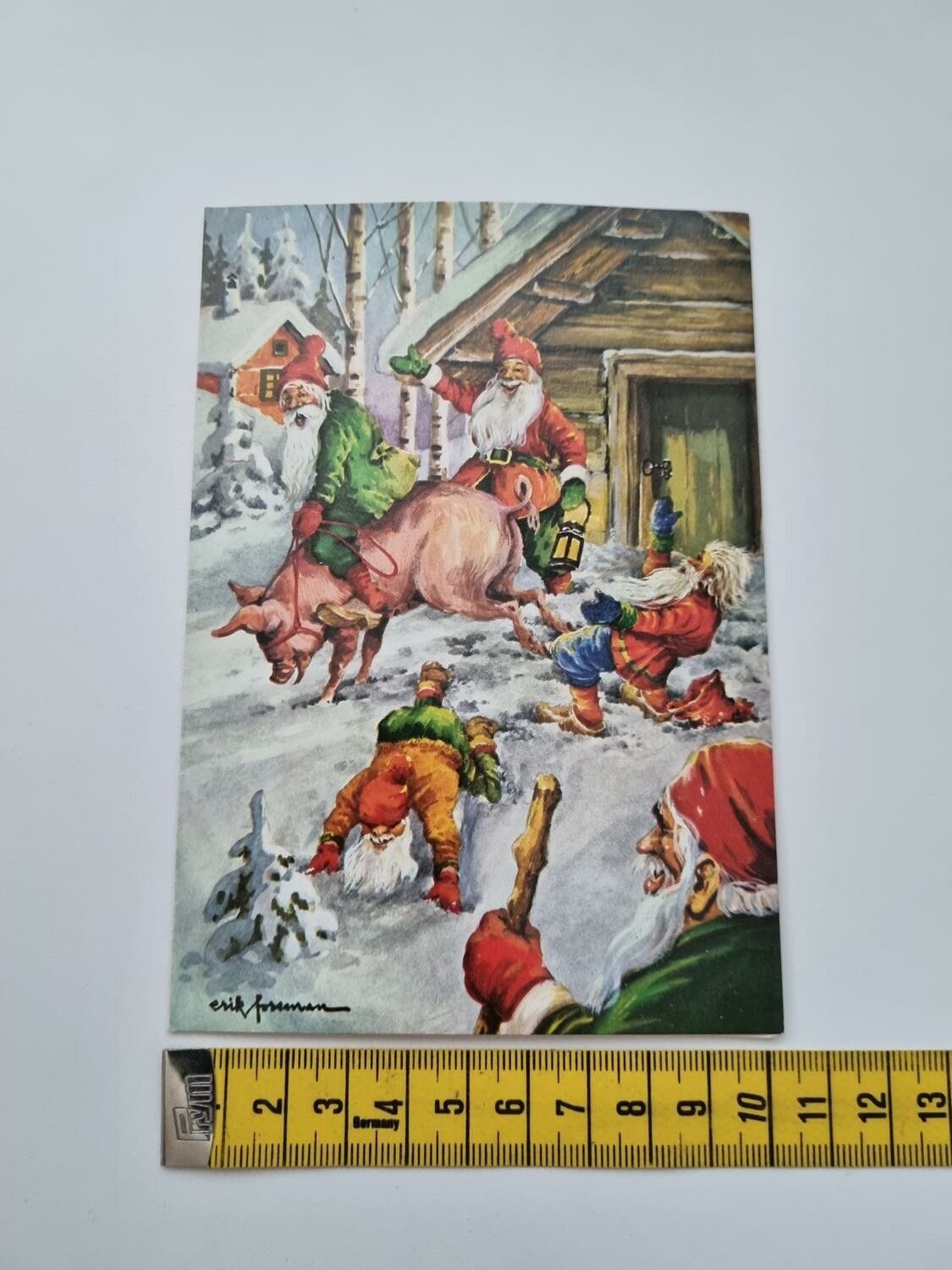 Vykort - Dubbelt vykort / Julkort Erik Forsman