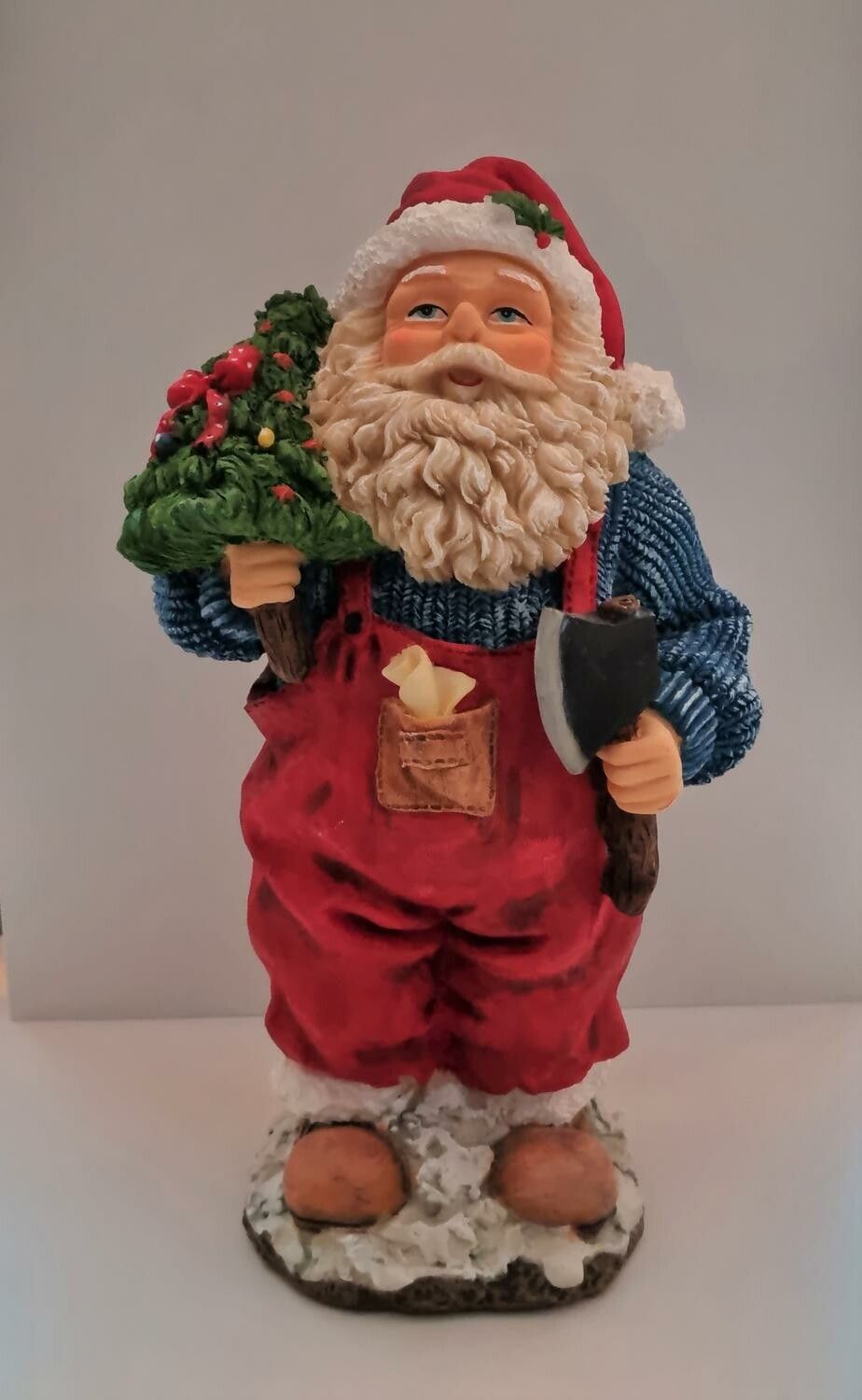 Handmålad figurin, stor jultomte, Hedlund (26 cm hög)