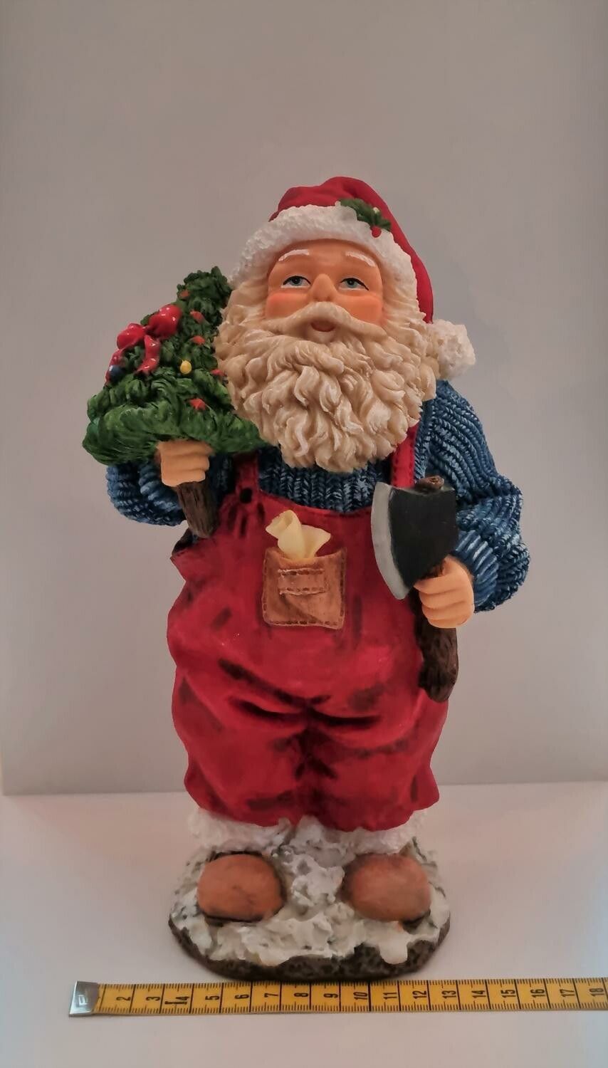 Handmålad figurin, stor jultomte, Hedlund (26 cm hög)