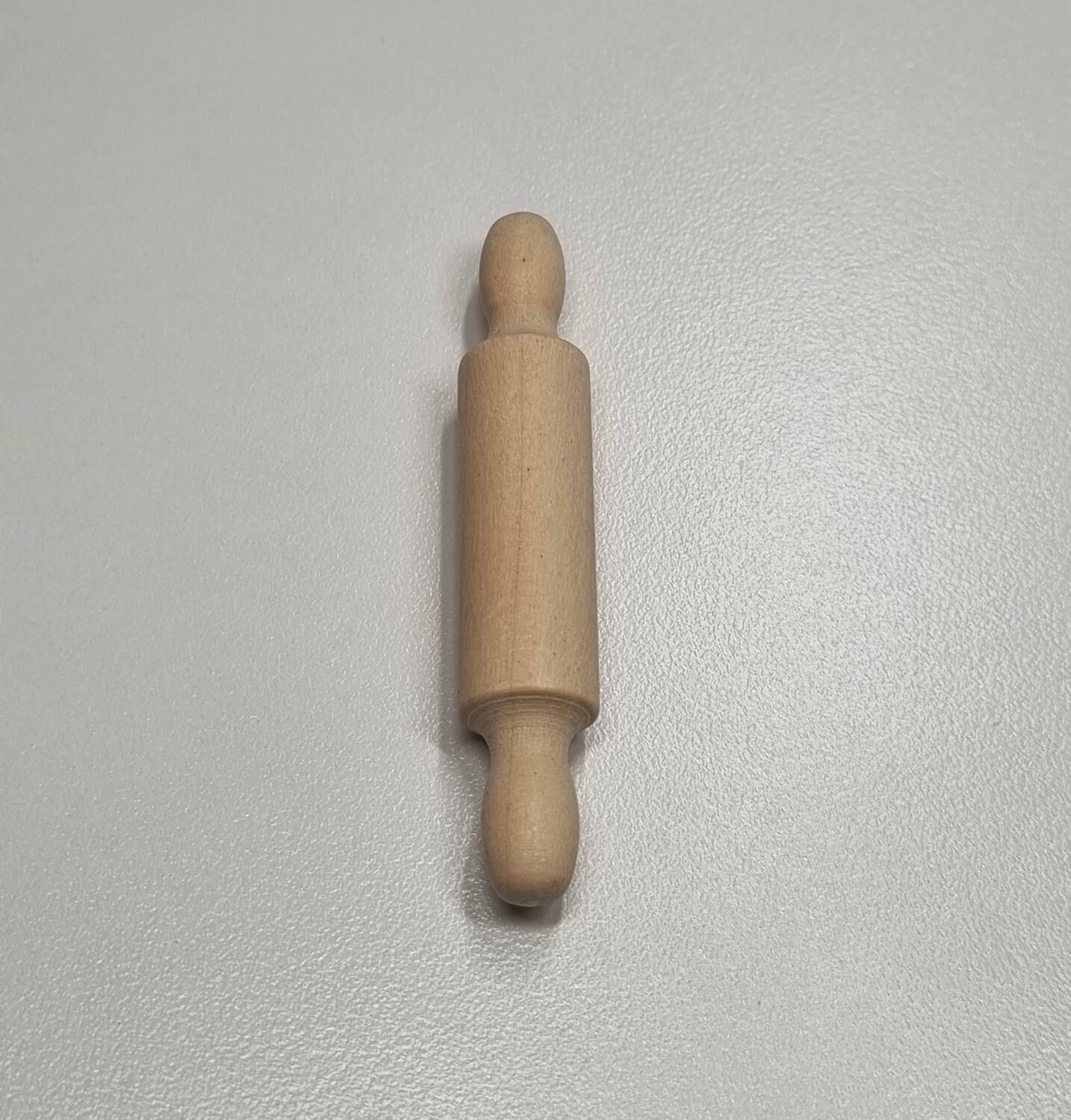 Brödkavel, kavel i trä - Miniatyr till dockskåp, tittskåp med mera