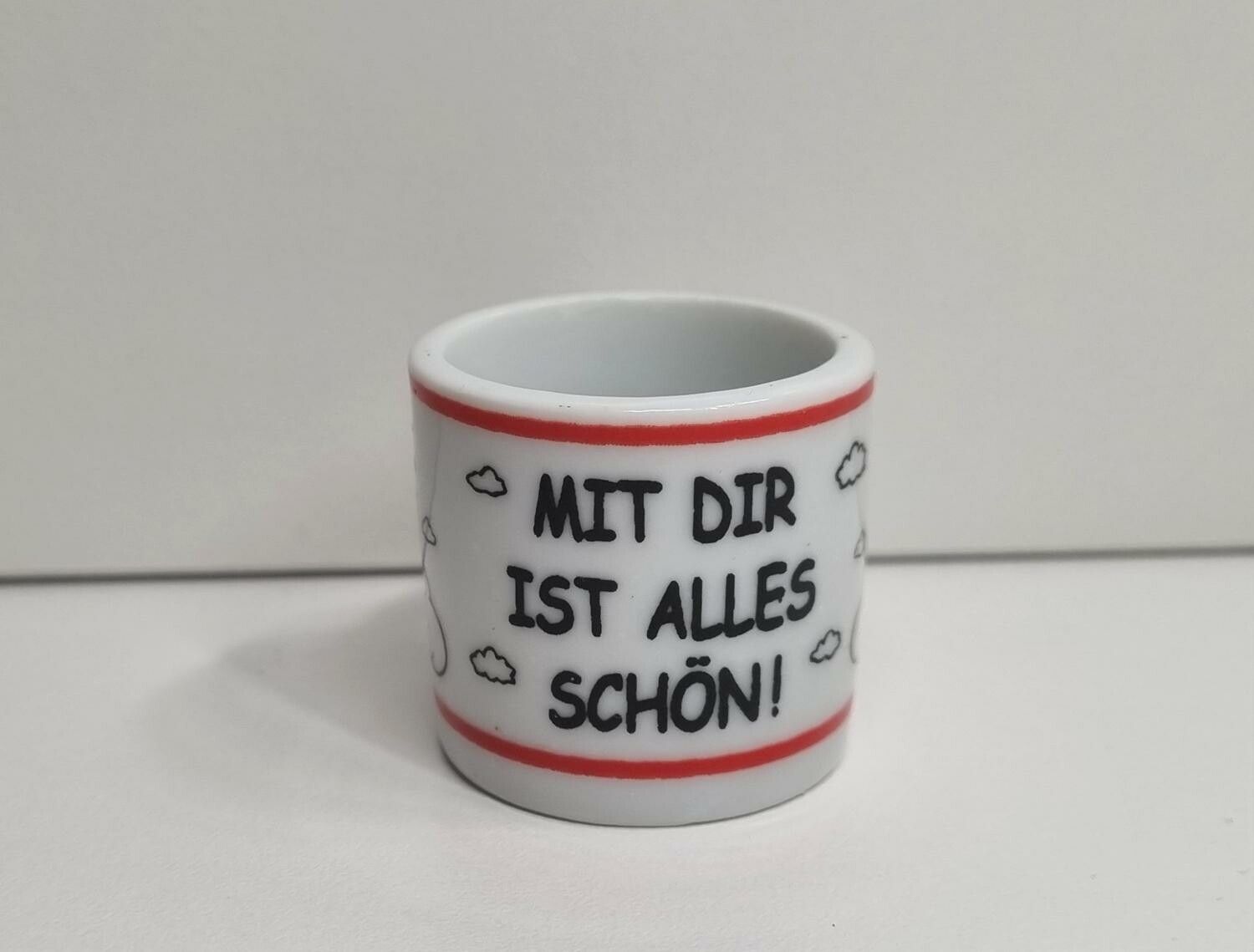 1 st söt tysk liten miniatyrmugg, minimugg