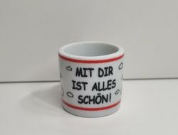 1 st söt tysk liten miniatyrmugg, minimugg