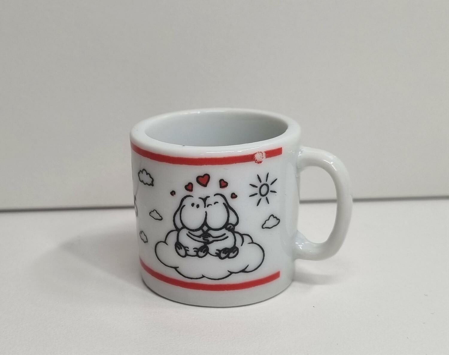 1 st söt tysk liten miniatyrmugg, minimugg