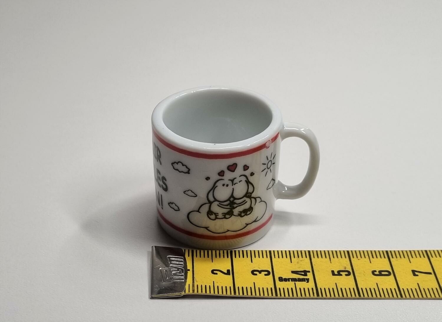 1 st söt tysk liten miniatyrmugg, minimugg