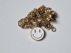 Halsband Smiley / smileyface (vit)