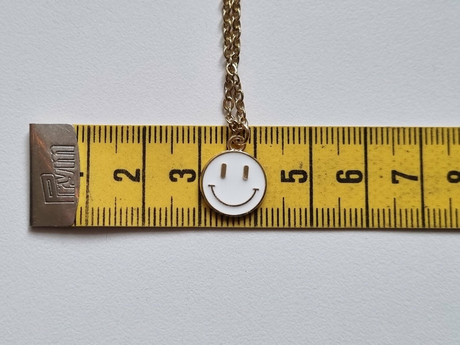 Halsband Smiley / smileyface (vit)