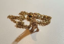 Guldfärgat halsband med Eiffeltornet, berlock / charm
