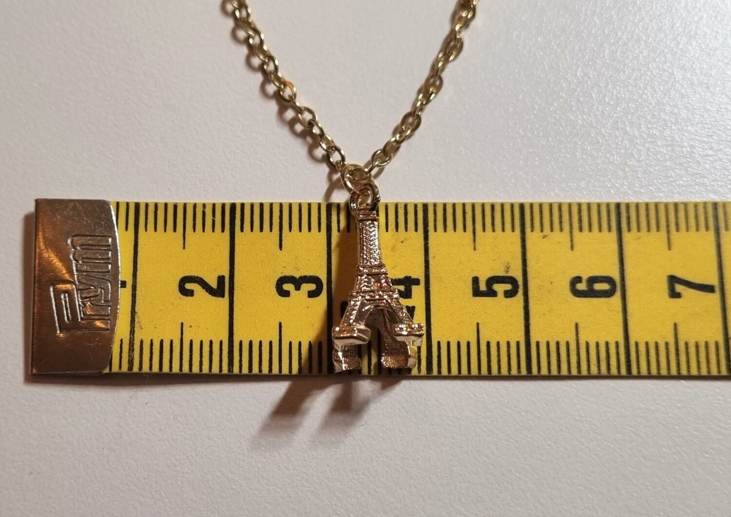 Guldfärgat halsband med Eiffeltornet, berlock / charm