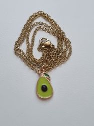 Halsband med avokado (50 cm lång kedja i rostfritt stål)