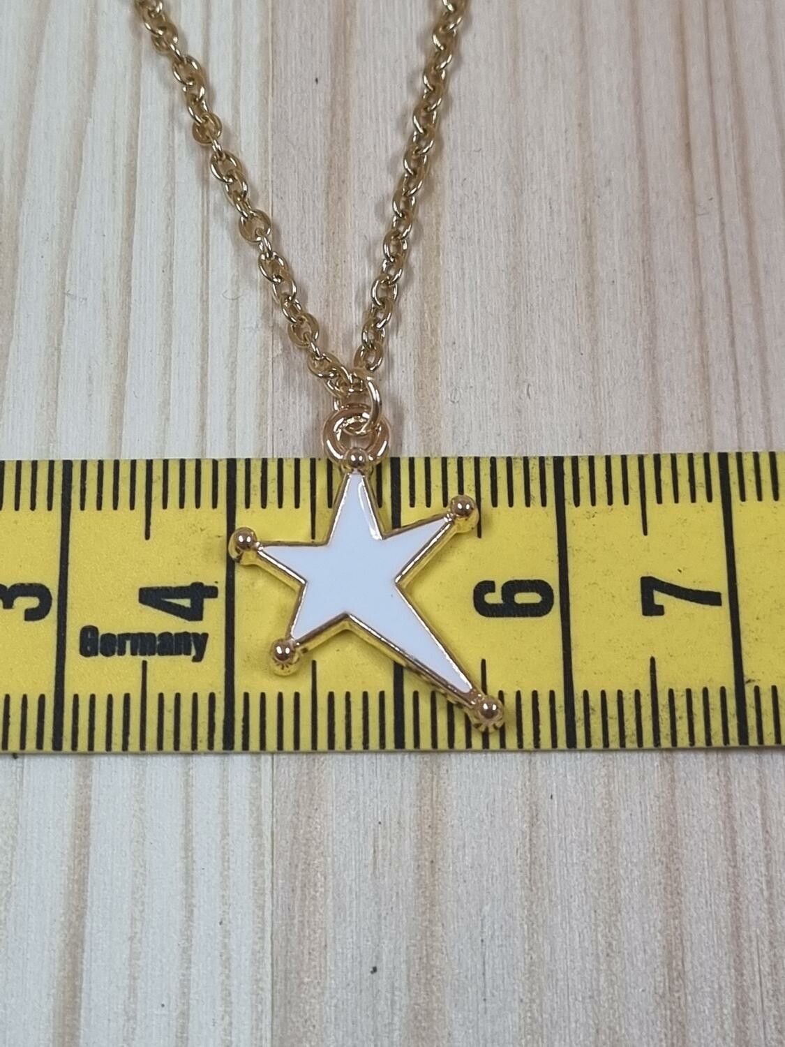 Halsband med stjärna (50 cm lång kedja i rostfritt stål)