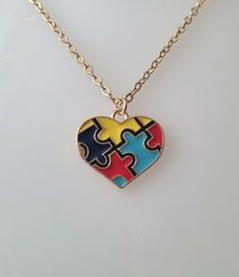 Halsband Hjärta autism, pusselbitar