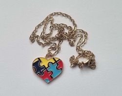 Halsband Hjärta autism, pusselbitar
