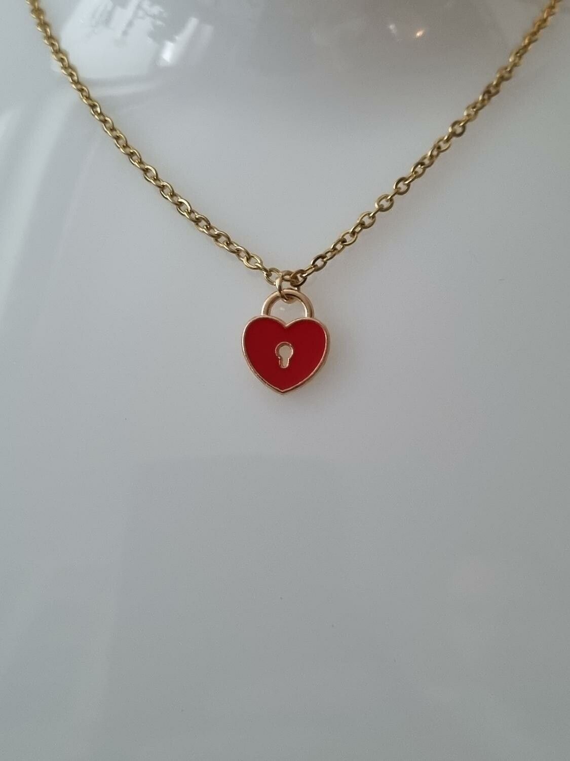 Halsband Hjärta med nyckelhål