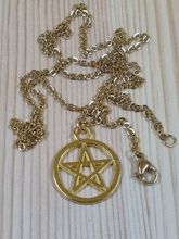 Halsband (60 cm) i rostfritt stål med söt berlock - Pentagram