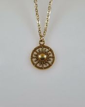 Halsband (60 cm) i rostfritt stål med söt berlock - Sol